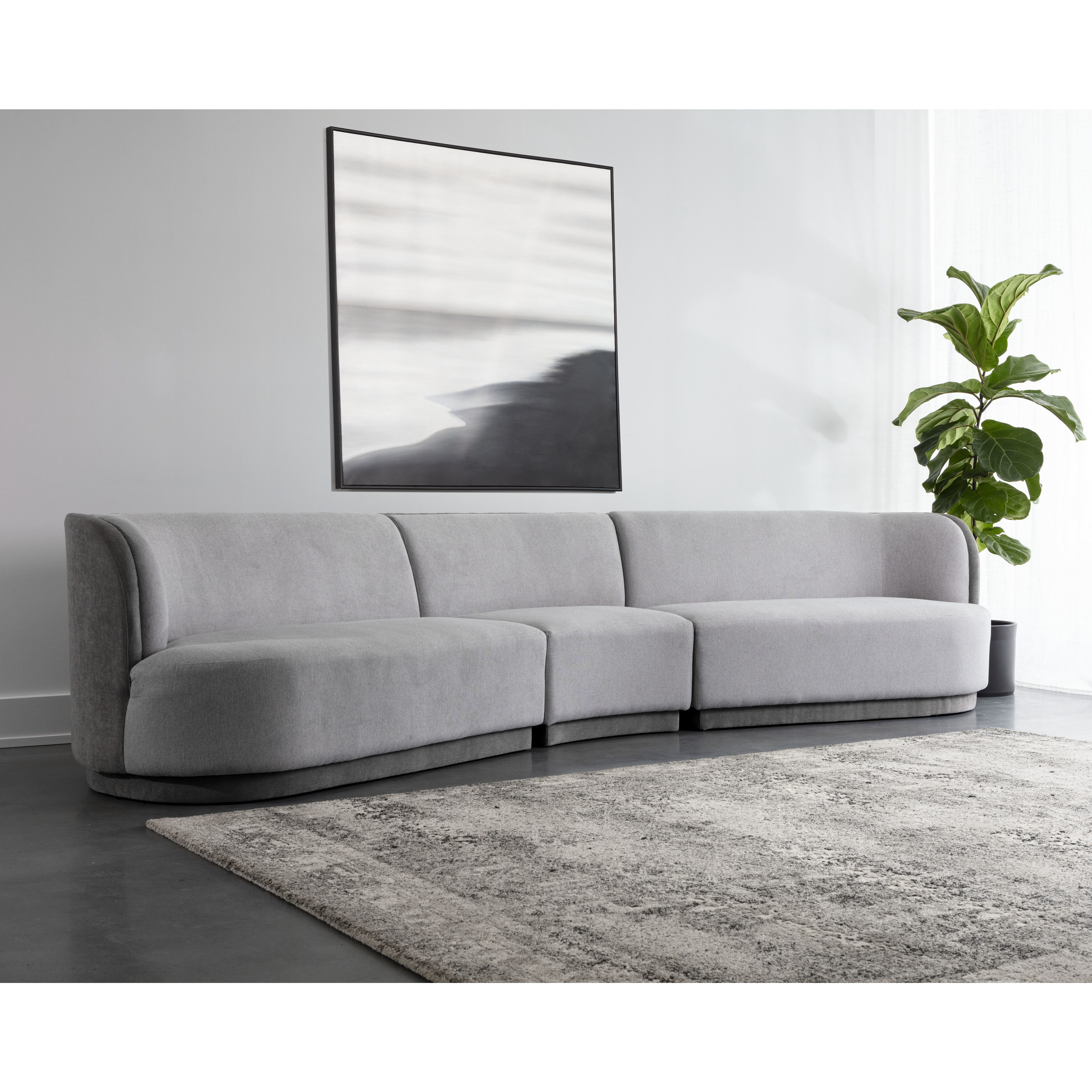 Jaclyn Egypt Light Grey / Danny Medium Grey Modular Right Armchair